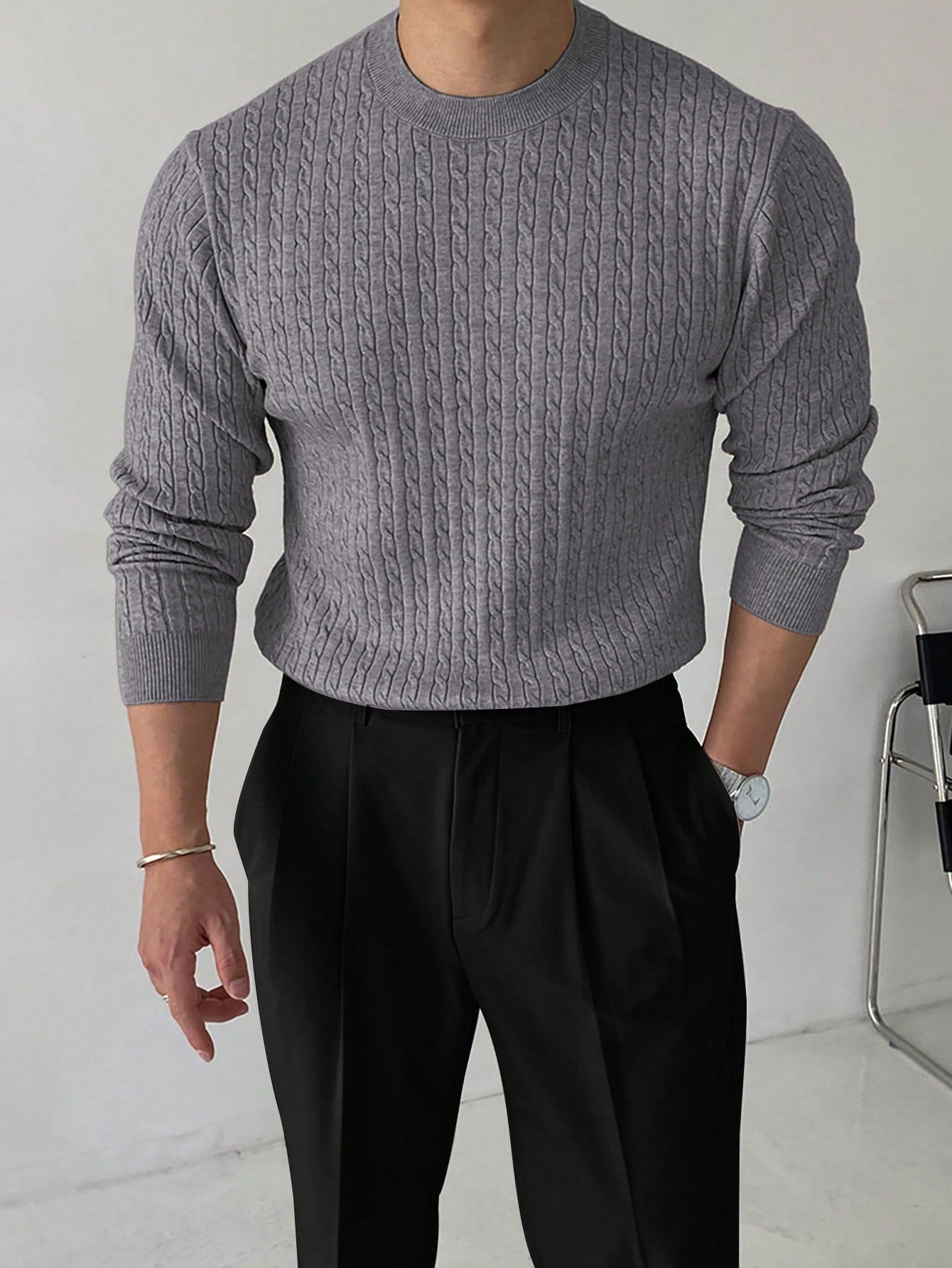 Kabel-knit Pullover