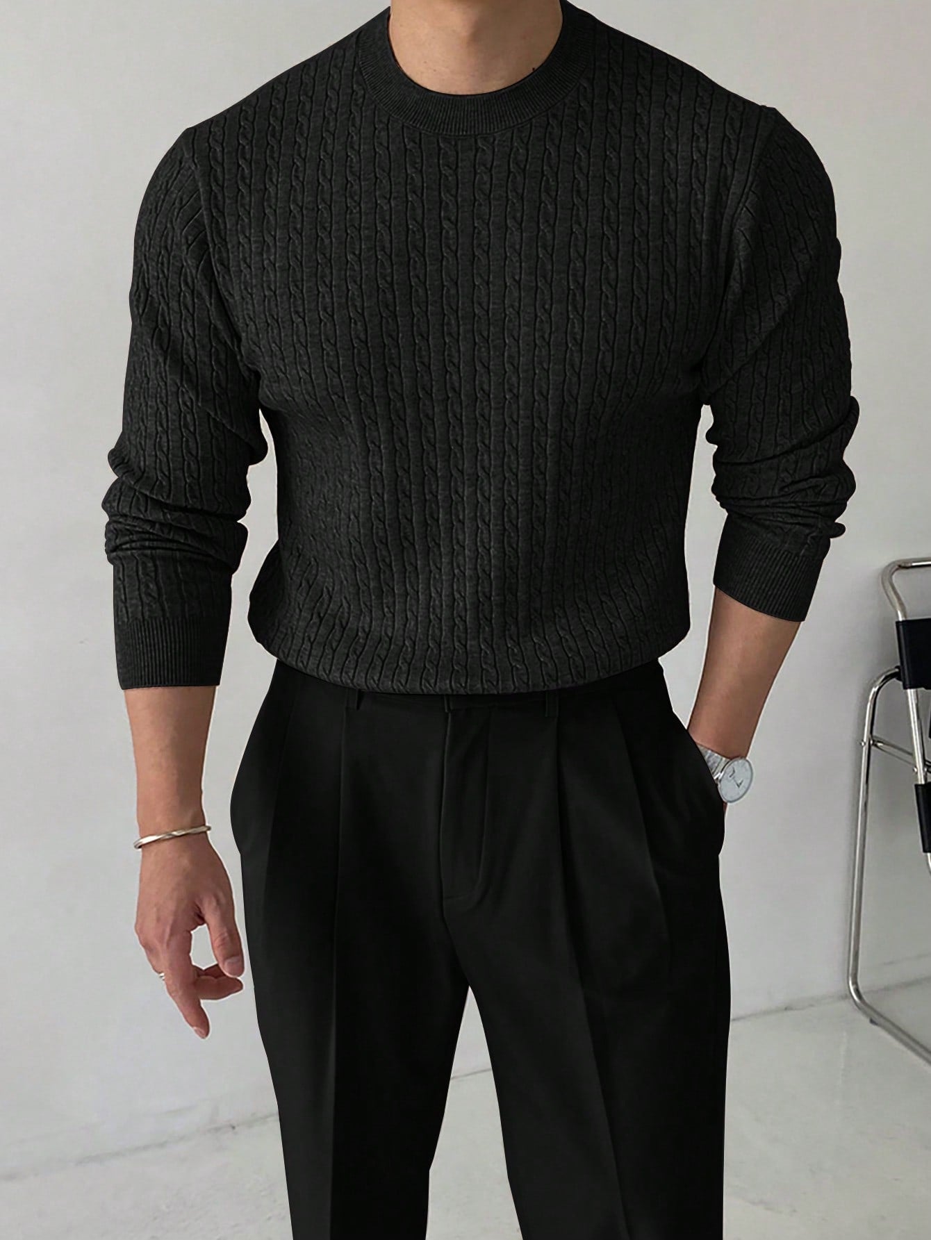 Kabel-knit Pullover