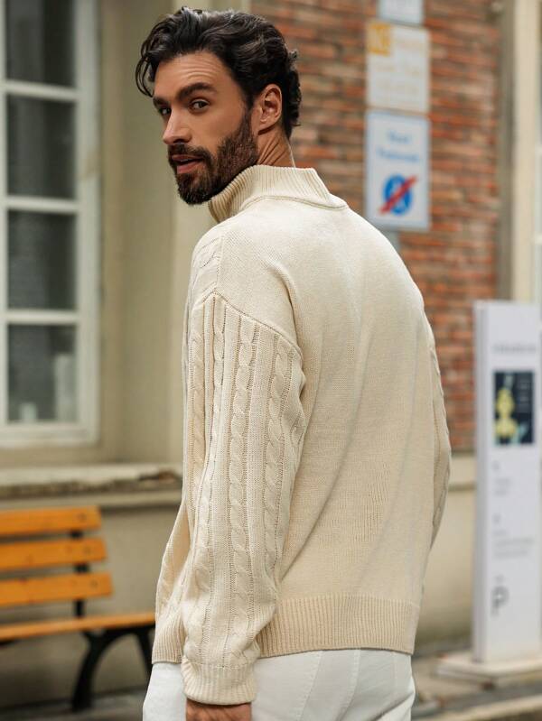 Crème Knitted Quarter Zip