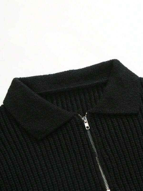 Striped Knitted Quarter Zip