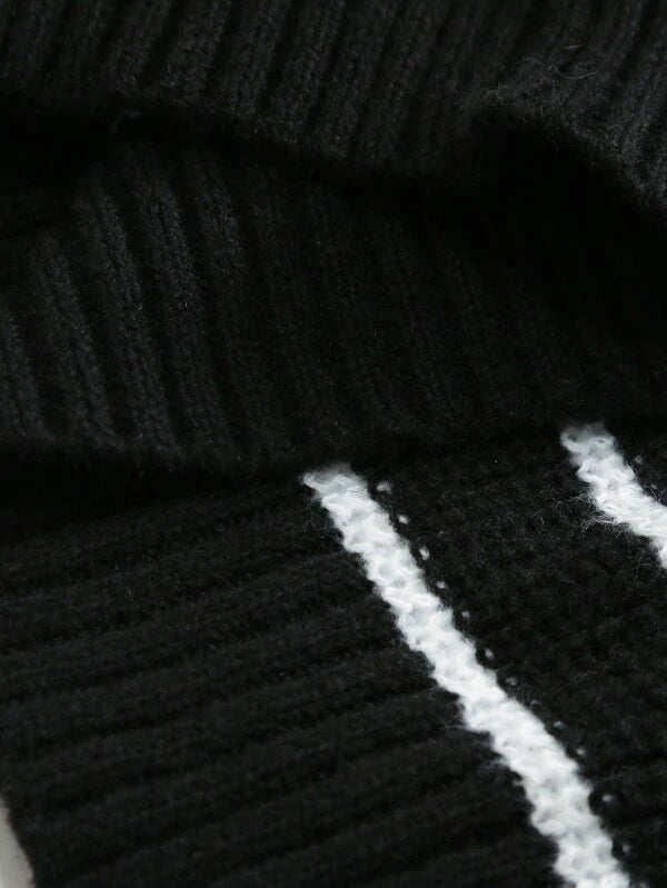 Striped Knitted Quarter Zip