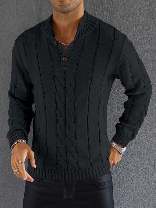 Buttoned Knitted Sweater