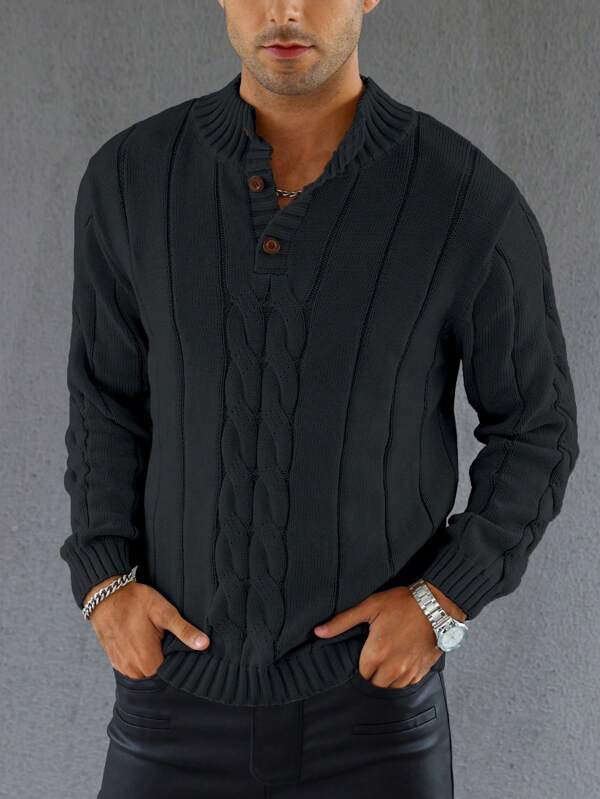 Buttoned Knitted Sweater