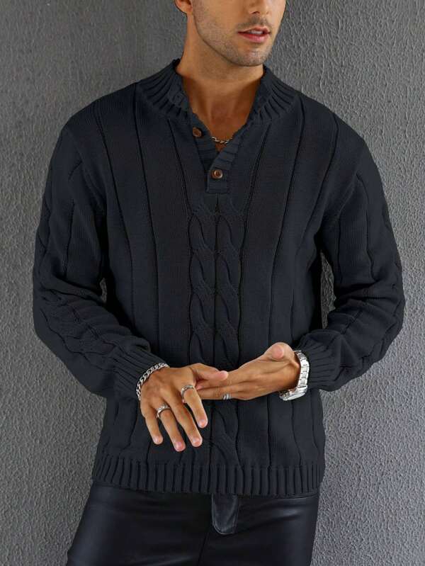 Buttoned Knitted Sweater