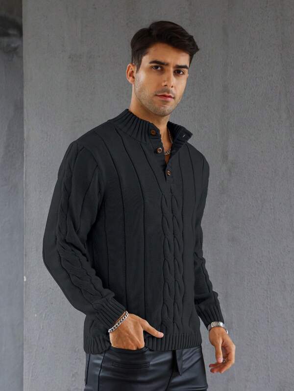 Buttoned Knitted Sweater