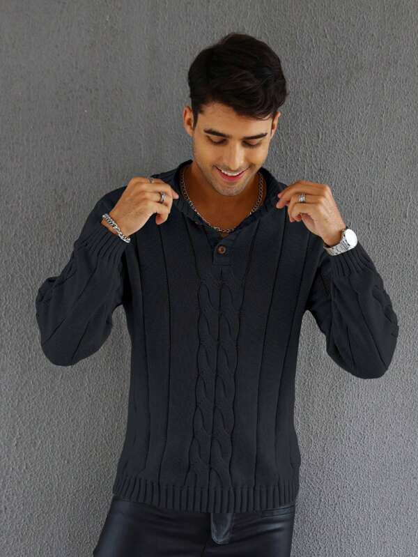 Buttoned Knitted Sweater
