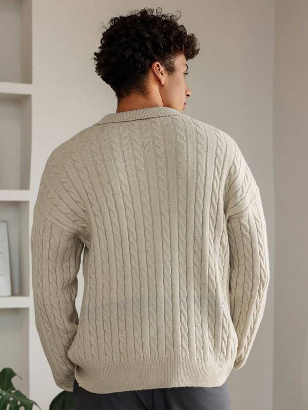 Casual Knitted Quarter Zip