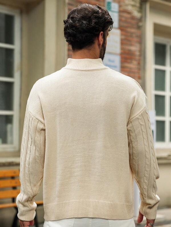 Crème Knitted Quarter Zip