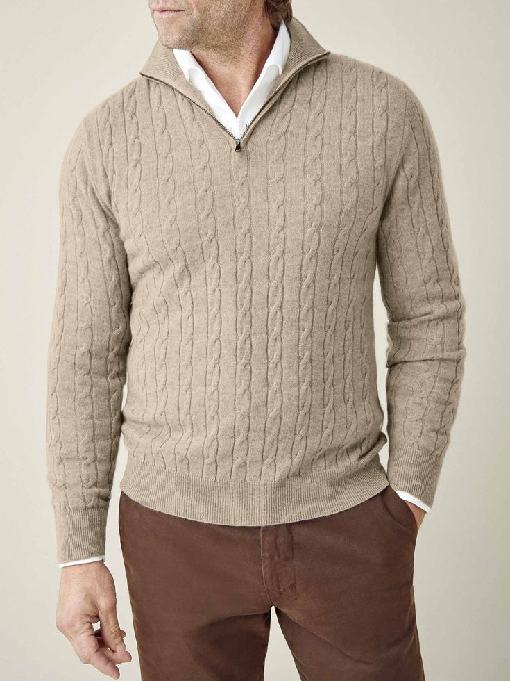100% Cashmere Woven Half Zip