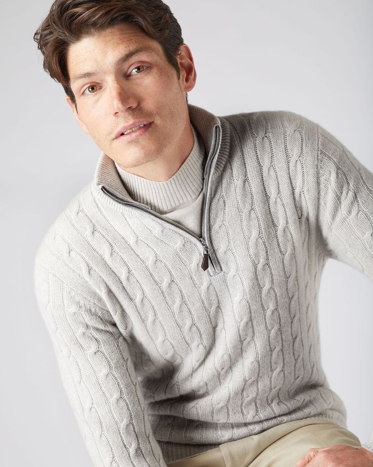 100% Cashmere Woven Half Zip