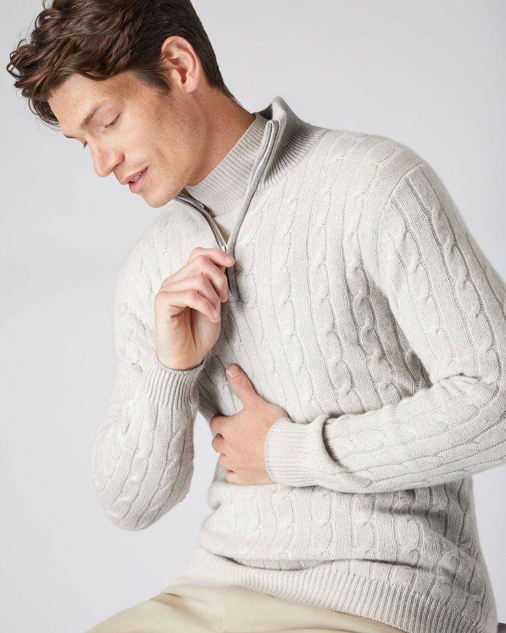 100% Cashmere Woven Half Zip